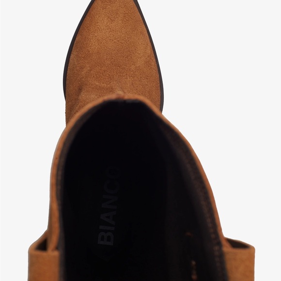 Tony Bianco Brown Heeled Boots Suede Western - Picture 5 of 6